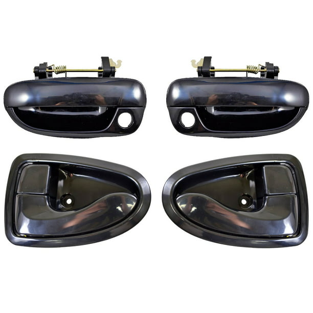 Front Left/Right Pair Smooth Black PT Auto Warehouse HY-3234S-FP Outside Exterior Outer Door Handle 